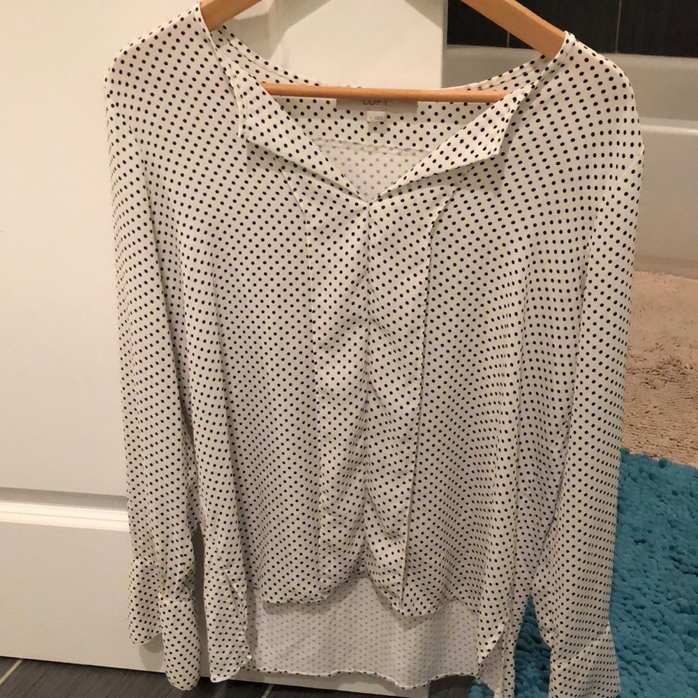 Loft polka dot hi low blouse